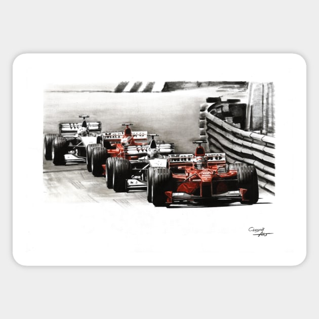 Ferrari f399 Monaco Sticker by oleynik